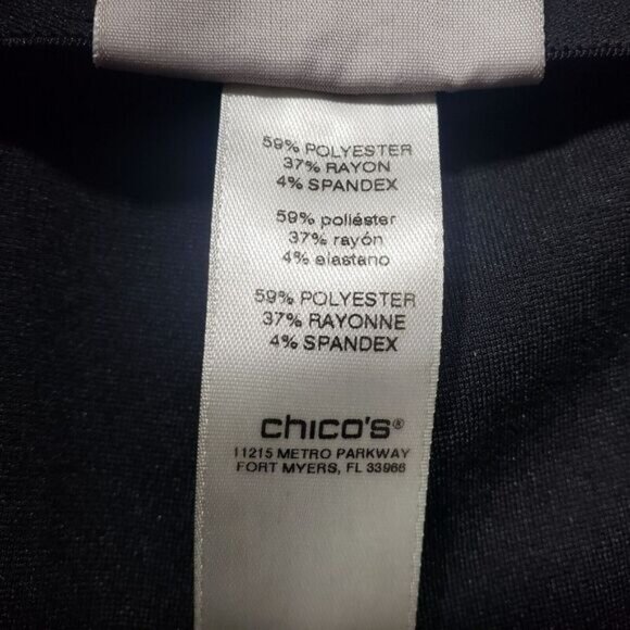 Chicos Fabulously Slimming Womens 2 Black Paisley Print Pull On Pockets - Picture 4 of 10